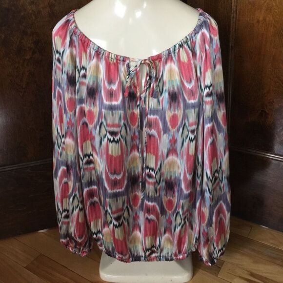 Boston Proper multi-color blouson top, XS - Picture 1 of 3